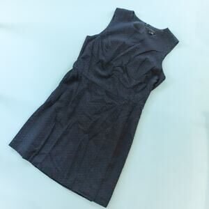 Theory Navy Textured Sleeveless Knee Length Dress Size 12 Frantias